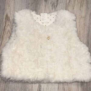 H&M Kids Cream Faux Fur Vest